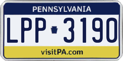 PA license plate LPP3190