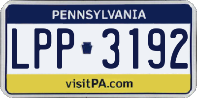 PA license plate LPP3192