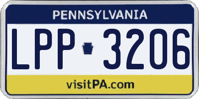 PA license plate LPP3206
