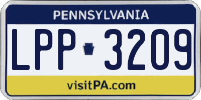 PA license plate LPP3209