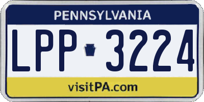 PA license plate LPP3224