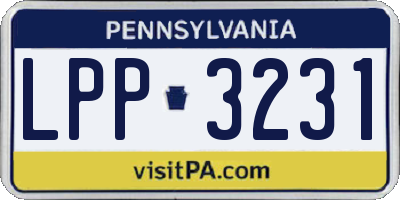 PA license plate LPP3231