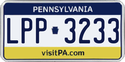 PA license plate LPP3233