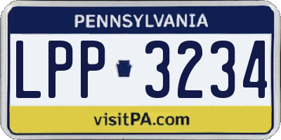 PA license plate LPP3234