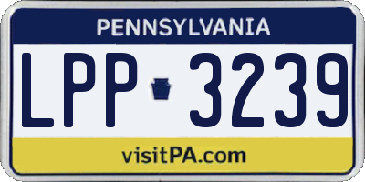 PA license plate LPP3239
