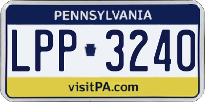 PA license plate LPP3240