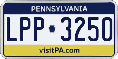 PA license plate LPP3250