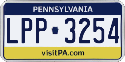 PA license plate LPP3254