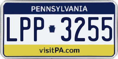 PA license plate LPP3255