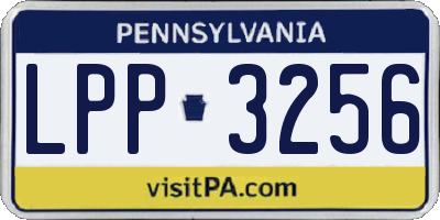 PA license plate LPP3256