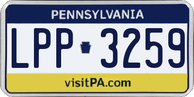 PA license plate LPP3259