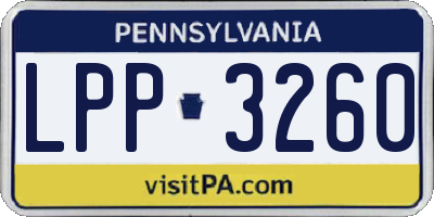 PA license plate LPP3260