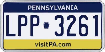 PA license plate LPP3261