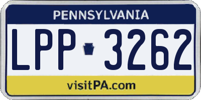 PA license plate LPP3262