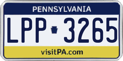 PA license plate LPP3265