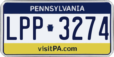 PA license plate LPP3274
