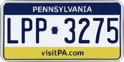 PA license plate LPP3275