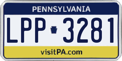 PA license plate LPP3281