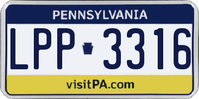PA license plate LPP3316