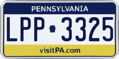 PA license plate LPP3325