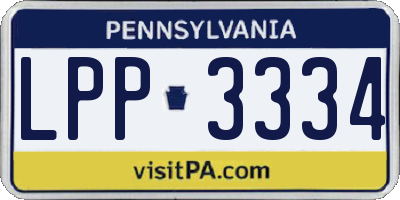 PA license plate LPP3334
