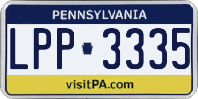 PA license plate LPP3335