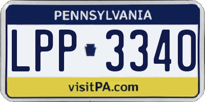 PA license plate LPP3340
