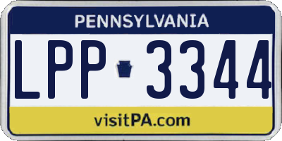 PA license plate LPP3344