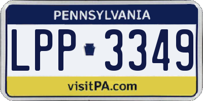 PA license plate LPP3349