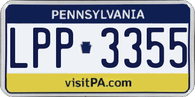 PA license plate LPP3355