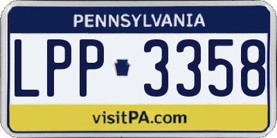 PA license plate LPP3358