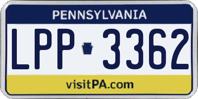 PA license plate LPP3362