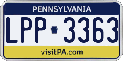 PA license plate LPP3363