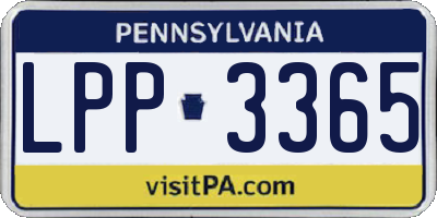 PA license plate LPP3365