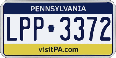 PA license plate LPP3372