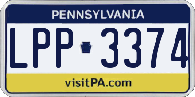 PA license plate LPP3374