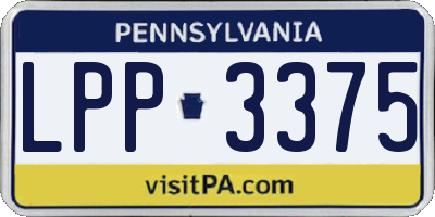 PA license plate LPP3375