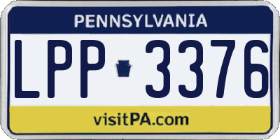 PA license plate LPP3376
