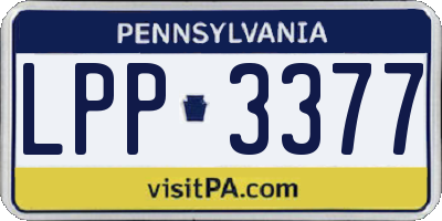 PA license plate LPP3377
