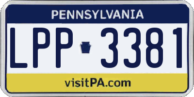 PA license plate LPP3381