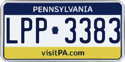 PA license plate LPP3383