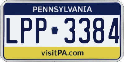 PA license plate LPP3384