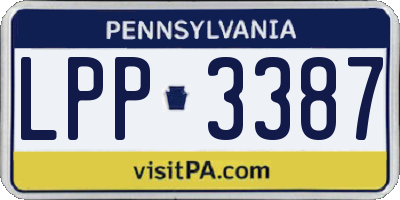 PA license plate LPP3387