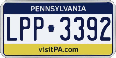PA license plate LPP3392
