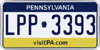 PA license plate LPP3393