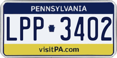 PA license plate LPP3402