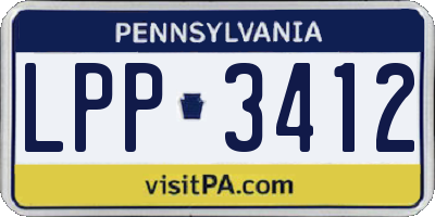 PA license plate LPP3412
