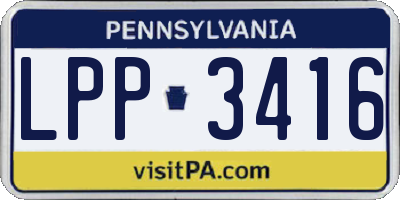 PA license plate LPP3416