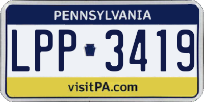 PA license plate LPP3419
