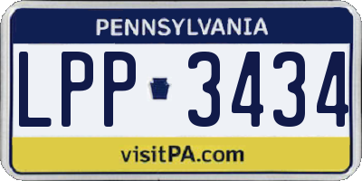 PA license plate LPP3434